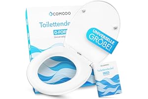 Comodo Toilettendeckel mit Absenkautomatik & Quick Release - Antibakterieller Klodeckel in O Form - WC Sitz aus Duroplast - Klobrille 45x37cm