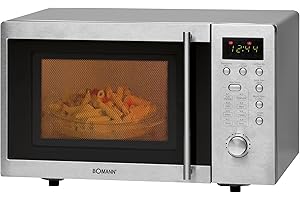 Bomann® Microonde con grill | 1000 watt | base per microonde salvaspazio | camera di cottura da 20 litri | microonde piccolo con 8 programmi | microonde con piatto rotante | MWG 2211 U CB