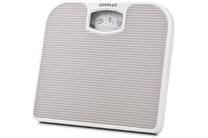 G3 Ferrari G30048 Pèse-personne mécanique, 130 kg, Graduation de 1 kg, Plateforme antidérapante, Lecture facile, Design vintage, Gris