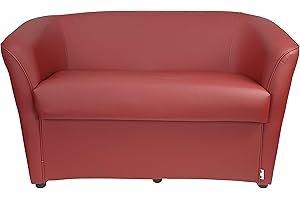 Totò Piccinni Divano POZZETTO 2 posti Alta QUALITA' Made in Italy A.76xL.123xP.67cm (Ecopelle Bordeaux)