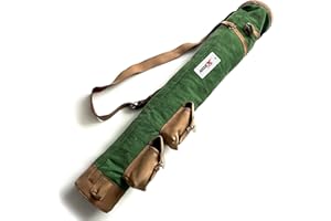 NASX Sports® Canvas Fabric & Genuine Leather Golf Bag Pencil Carry Bag with Two Pockets