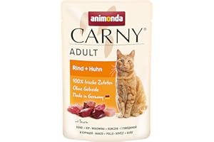 animonda Carny Nourriture pour Chat Adulte - Sachet fraîcheur au bœuf + Poulet - 12 x 85 g