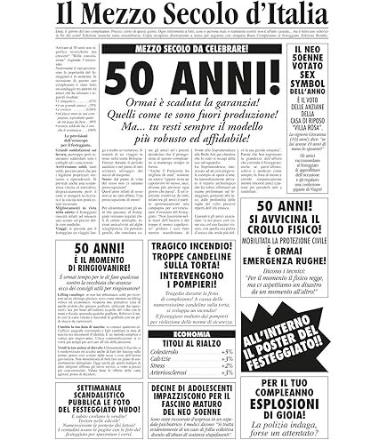 Cravatta Gadget Per 50° Compleanno | Idea Regalo Divertente Per Uomo | Festa A Tema