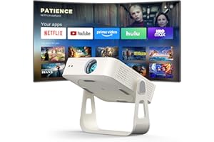 [Official Netflix & Auto Focus] Mini Smart Projector 4K Support, WiFi & Bluetooth, XuanPad Native 1080P Portable Projector with 360° Stand, Auto Keystone, Thinnest Cooling Design, Dust Removal