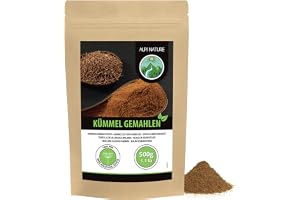 Alpi Nature Kumminfrön Malda 500g, Kummin Pulver, Kumminfröpulver, Malen Kummin för Matlagning