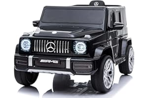 RIRICAR Voiture électrique Enfants Mercedes G Classe 2025, Noire, Batterie Lithium, véhicule Electrique pour Enfants 3-5 Ans avec télécommande 2,4 GHz, MP3/USB/Bluetooth, Suspension Avant et arrière
