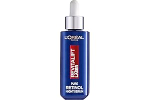 L'ORÉAL PARIS L'Oreal Paris Dermo Expertise Sérum de Noche Revitalift Laser con Retinol Puro, Cuidado Antiedad, Corrige Arrugas Profundas, 50 ml (Paquete de 1)