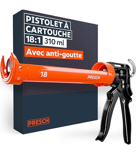 Point Siliconen spuit, robuust cartridgepistool, kitpistool voor eenvoudig verzegelen van siliconen, acryl en montagelijm, gereedschap voor professionals en doe-het-zelvers