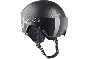 BLACK CREVICE Casque de Ski Kaprun I Casque de Ski avec visière en Style Pilote en différentes Couleurs I Hommes & Femmes I Casque de Snowboard Unisexe I Respirant I Taille réglable