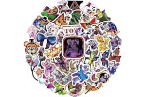 FANCICO 50 Stück Five Nights at Freddy's Aufkleber, FNAF-Aufkleberpakete für Teenager und Erwachsene, Vinyl, wasserfest, coole Gaming-Aufkleber für Laptop, Wasserflaschen, Skateboard, Gitarre