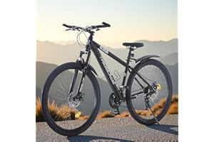 BSTSEL 24/26/27.5/29 Inch Mountain Bike Aluminum Frame with Front Suspension Fork Mountain Bicycle 21 Speeds with Dual Disc-Brake Suitable for Over 18 Years