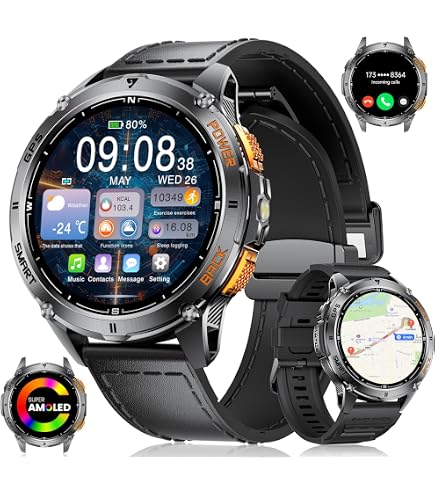 NAIXUES Pellicola Vetro Temperato Per Smartwatch R5, 3 Pezzi, 9H, Trasparente - 3