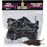 Whole Dried Pasilla Chiles 75g - All Natural, Mild Spicy with Earthy and Fruity Flavor for an Authentic Mexican Flavor. Ideal