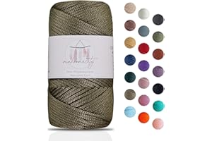 Makromecity Macrame Yarn 2 mm x 115 m Premium Polyester Macrame Cord Polypropylene Yarn for Crafts Home Decorations Place Plate Shoulder Bag Handbag Runner Dummy Chain 20 Colours