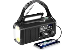 LEATON NOAA Emergency Radio NOAA Weather Radio Hand Crank & Solar Charging 20,000 mAh/74000 mWh with AM FM Rechargeable Battery Built-in Torch Reading Light & SOS AM/FM & Portable for Camping & Emergencies