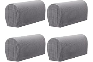 GEOCANG Armchair cover, non-slip armchair, Set of 4 sofa armrest protector, for furniture protector (Grey)