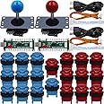 SJ@JX Arcade Game 2 Player Controller DIY Kit Microswitch Button 4&8 Way Joystick Zero Delay USB Encoder Fighting Stick Handles Console for PC MAME Raspberry Pi Retropie