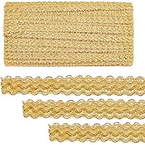 Goldene Spitzenborte 25 Yards - Metallischer Besatz Für Näharbeiten & Dekoration