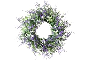 NSXIN 40cm Türkranz Frühling Künstliche Bunter Dekorative Blumenkranz, Wandkranz Haustür Künstliche Blume, Outdoor Frühlings Und Sommerkränze Deko Kranz Eukalyptuskranz Für Zu Hause (Stil C)