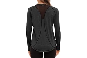 Gyabnw Top Palestra Donna Maglietta Sportiva Donna Elastico Camicia Palestra Donna Indietro in Rete Traspirante T-Shirt Fitness Yoga Corsa Danza
