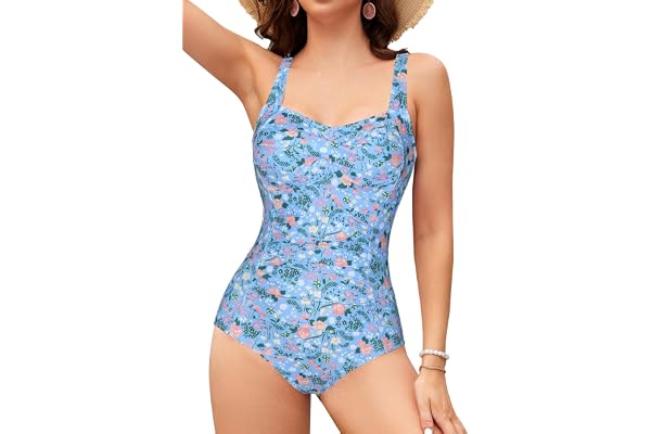 SHEKINI Bikini Femme Body Guide Push up Maillots de Bain Femme 1 Pièce Monokini Rembourré Beachwear Ruché Effet Ventre Plat Halter Réglable Sport Bikini de Plage