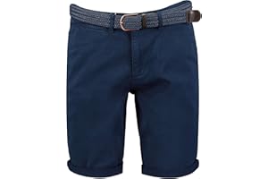 GEO NORWAY PLAGEO Men - Bermuda Chino da uomo con cintura - Bermuda corti corti Cargo in cotone - Pantaloncini taglia regolare estate: comfort - Pants Lavaggio in Machine