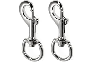 ‎GANZOO Ganzoo © Karabiner-Haken mit Drehgelenk für Hunde-Leine im 2er Set, legierter Stahl, Karabiner 68mm Länge, auch für Paracord 550 Hunde-Halsband, Karabiner mit Drehkopf für Gurtband