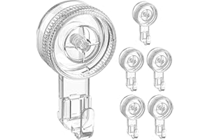 Luxear 6-Pack Saugnapf Haken ohne Bohren, Max 5KG, Saughaken extra stark Wiederverwendbar, Saugnäpfe Haken Transparent, Saugknöpfe für Handtuch Wand Fenster Glas Fliese Küche Badezimmer