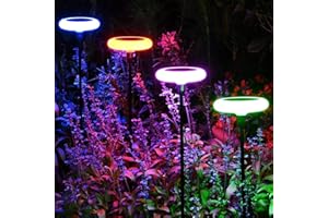 ZWOOS 4PC RGB Luces Solares Exterior Para Jardín, Solar Luz Para Al Aire Libre, lampara solar Superbrillante IP65 Impermeable, Adecuado Para Patios, Macetas, Camino De Iluminación