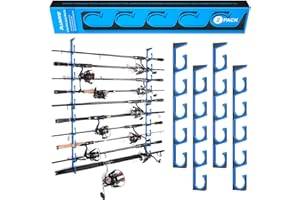 PLUSINNO 2 Stück H5 horizontale Angelruten-/Rutenhalter, Angelrutenhalter für Garage, Wand oder Deckenmontage, Angelrutenhalter, Luftfahrt-Aluminium-Rutenhalter für 10 Ruten oder
