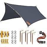 Rain Fly by NoCry 3 x 3,65 m Lightweight Camping Tarp; 100% Waterproof; Makes a Great Backpacking Tarpaulin, Basha or Hammock