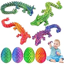 4PCS Juguete Fidget De Huevo Dragón Impreso En 3D,Dragón Articulado Impreso En 3D,Huevos De Dragóns En 3D Con Dragóns En El Interior,Juguetes De Dragons En 3D Para Niños