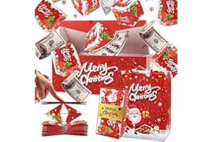 GENERIC Surprise Gift Box Explosion for Money, DIY Unique Folding Bouncing Cash Pop Up Gift Boxes for Birthday, Christmas, Anniversary, Valentine's Day (Red(sheets*6 + box*1 + bag*1))