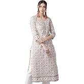 Women's Rayon Straight Kurti With Palazzo Set - Green Printed, Round Neck, 3/4 Sleeves - View #2