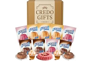 CREDO GIFTS Classic Blancmange Dessert Gift Set Hamper with 3 Packs of Each Flavour 9 Packs Total | Strawberry 35g | Chocolate 41g | Butterscotch 35g | British Pudding Mix Selection | Traditional British Desserts