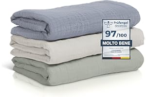 furora BABY Mussole Neonato Cotone 80x80 cm (morbido, biologico, 60° lavabile) Mussole Neonato Accessori Utili, Quadrati Cotone Neonato, Regalo Neonati femmina maschile