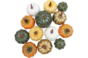 Funzhan 13 Stück Verschiedene Künstliche Kürbisse Set Herbst Ernte Fals Schaum Kürbisse Dekorations Für Erntedank Halloween Party Zuhause Küche Tabelle Dekor