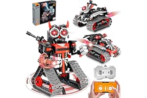 MOJINO Technic Robot Giocattolo da Costruzione Telecomandato Regalo Bambino Bambini 6 7 8 9 10 11 12 13 14 15 16 Anni Maschio, 3 in 1 Technik RC Set da Costruzione Controllo, Rosso