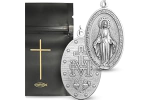 Viatheo Autentica Medaglia Miracolosa della Vergine Maria – Gioiello religioso cattolico in argento per donna e uomo – Ciondolo cristiano simbolo di fede – Idea regalo battesimo comunione