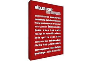 Little Helper Feel Good Art Toile sur Cadre Mural de Style Moderne Enfant Règle Rouge 30 x 20 cm