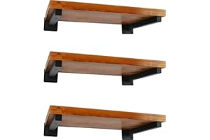 EZYDECOR 6 Pcs Heavy Duty Shelf Brackets 8 Inch Wall Mounted Industrial Metal Shelving Supports with Lip