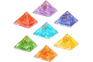 Crocon Seven Colors Piramide di orgone di Pietra di Cristallo Set di 7 Sette Colori bilanciamento dei Chakra Pietre curative piramidali per piramidi Reiki Regalo di Meditazione