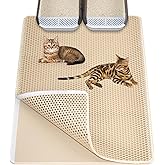 Ycozy Katzenklo Matte XL 90 x 60 cm EVA Katzenstreu Matte Doppelte Schichte Waben Katzenmatte Katzenklo Wasserdichte Leicht z
