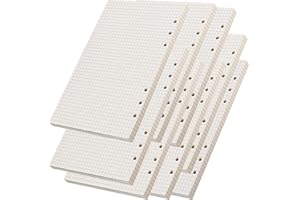 ‎ZEONHEI ZEONHEI 18 Packungen A5 Papier Kariert, 800 Blätter 6 Löcher Nachfüllpapier, Nachfüllbare Refill Paper Grid Paper für A5 Notizbuch, Tagbuch, Skizze, DIY, Elfenbein Weiß