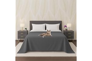 Byour3 - Copriletto PURO COTONE Organico 100% LEGGERO Letto Matrimoniale Singolo Piazza e Mezza Granfoulard Rettangolare Anallergico Telo Arredo Multiuso Copritutto (Grigio Antracite, Matrimoniale)