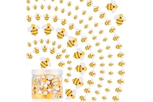 Jetec 80 Pezzi Decorazione Api in Resina Decorazione di Calabrone Abbellimento Artigianale a Forma di Ape con Scatola Portaoggetti per Feste Artigianali Fai-da-Te
