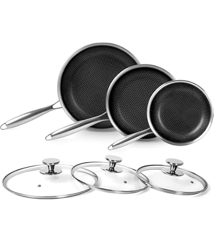 REISHUNGER Premium Stainless Steel Wok 32 cm, All Cookers, Honeycomb Structure with Non-Stick Coating, Scratch-Resistant, Oven Safe