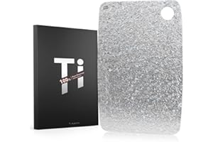 FINEYORKER Tabla de cortar de titanio 100% puro, tablas de cortar antibacterianas certificadas por la EPA, tabla de cortar de titanio puro de doble cara para cocina y cocinar al aire libre (30 x 20 cm)