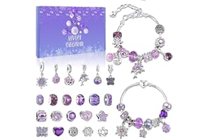 Tutukyle Adventskalender Armband Mädchen, Schmuck Advent 2025. DIY Adventskalender Schmuck mit 2 Armbändern 22 Charm Beads, ADventskalender Charms für Mädchen Weihnachtskalender Weihnachts Geschenk