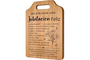 Giftasy Regalos Jubilacion, Regalo Jubilación Mujer - Ideas Tabla de Cortar de Bambú, Regalos Originales para Jubilacion para Amiga, Colega, Hermana, Mamá, Abuela